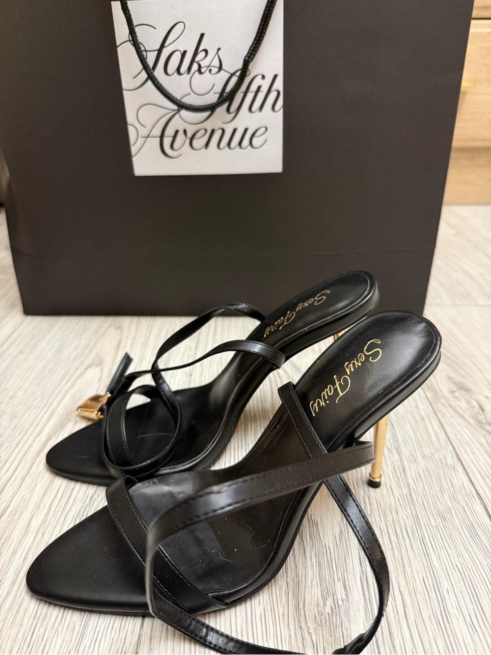 Black Strappy Stiletto Sandals